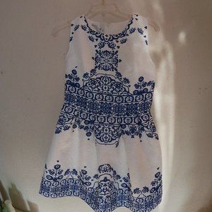 Blue and Ivory Pouf dress